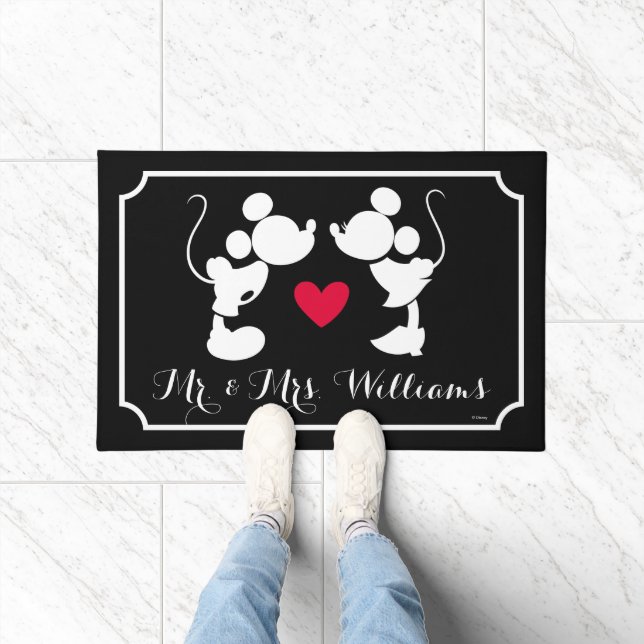 Paillasson Mickey et Minnie Mariage | Silhouette (Intérieur)