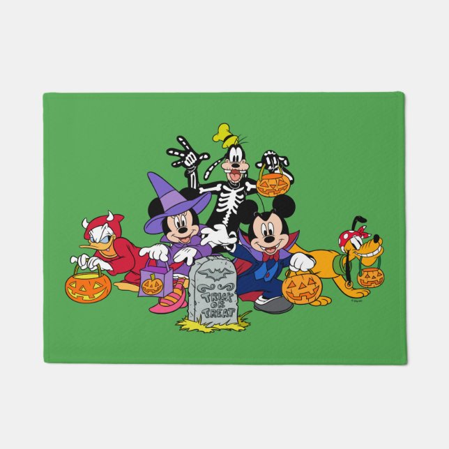 Paillasson Mickey Halloween amusant avec les amis (Devant)