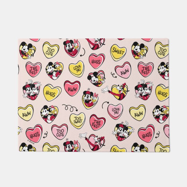 Paillasson Mickey Souris & Amis | Valentine Heart Candy (Devant)