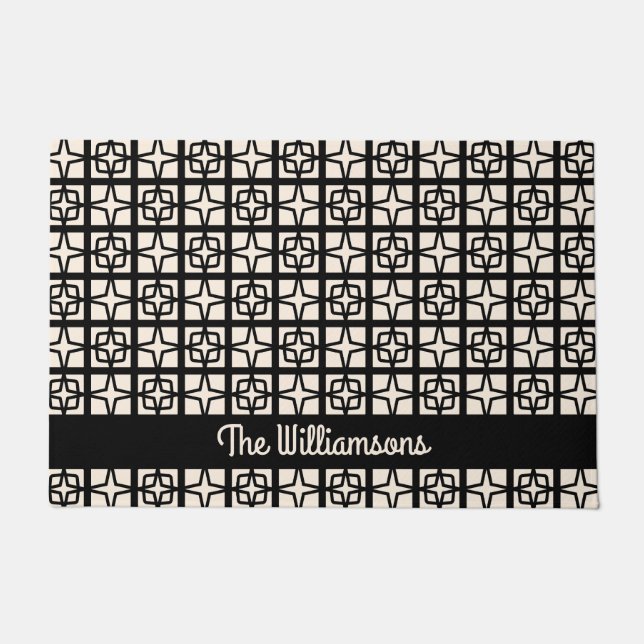 Paillasson Mid Century Moderne Atomique des années 1950 Rétro (Devant)