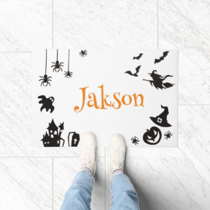 Paillasson Migné Porte d'Halloween personnalisée - Nom person