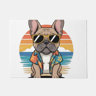 Paillasson Mignon Bouledogue Français portant des lunettes de