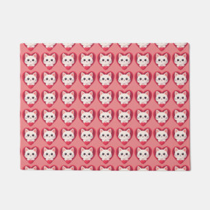 Paillasson Mignon Chat Blanc avec Design Kawaii Kitty Love