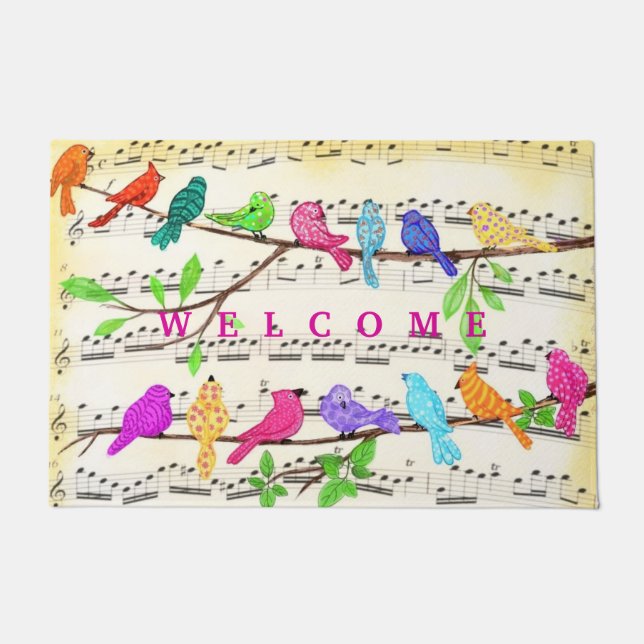 Paillasson Mignonne colorful Musical Bird Doormat (Devant)