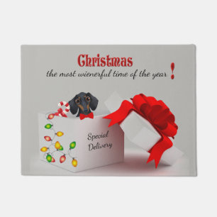 Paillasson Mignonne Dachshund Cadeau de Noël