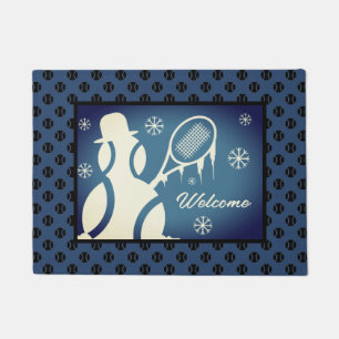 Paillasson Mignonne tennis snowman hiver port de bienvenue