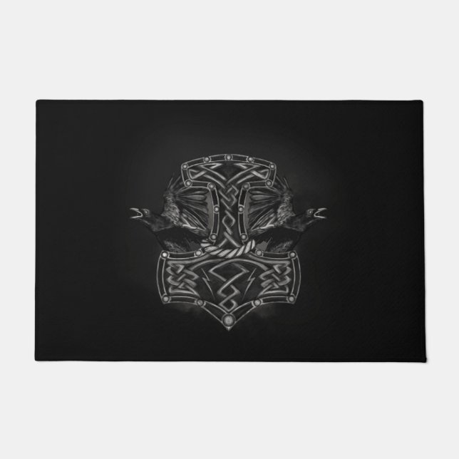 Paillasson Mjolnir - le marteau du Thor et du Ravens (Devant)