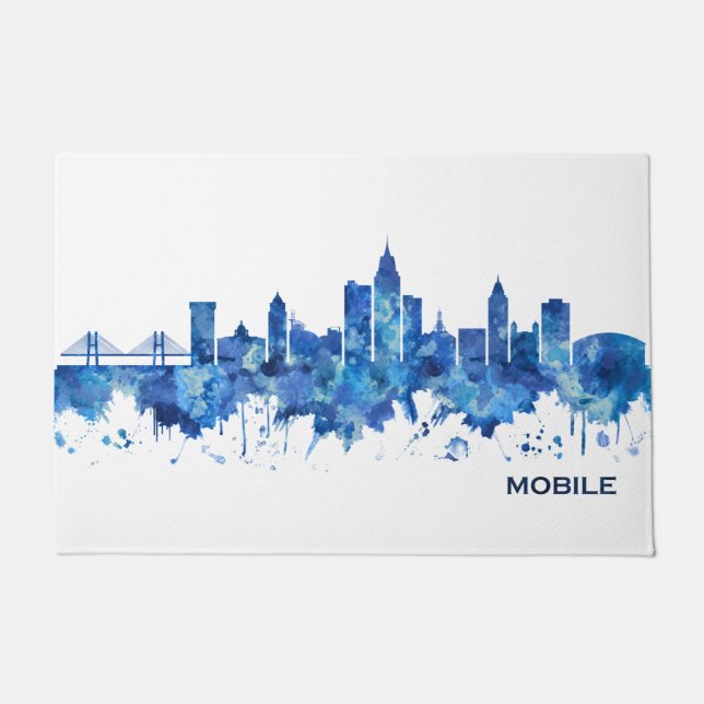 Paillasson Mobile Alabama Skyline Blue (Devant)