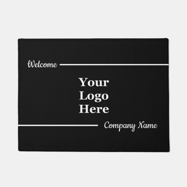 Paillasson Modèle d'affaires Noir et Blanc votre logo ici (Devant)