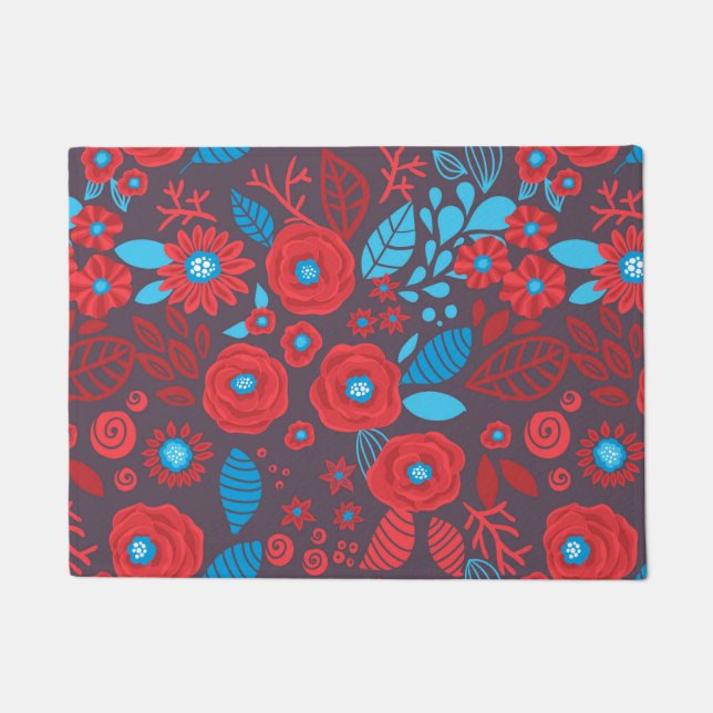 Paillasson Modèle floral de Doodle (Devant)