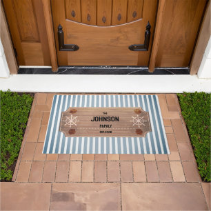 Paillasson Modèle marin moderne mat de porte rayé