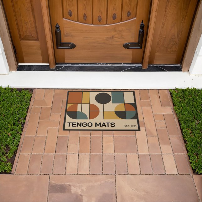 Paillasson Modern geometric mid-century customizable design (De plein air)