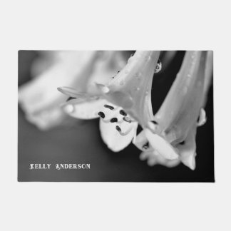Paillasson Modern Minimalist Black & White Flower with ursign
