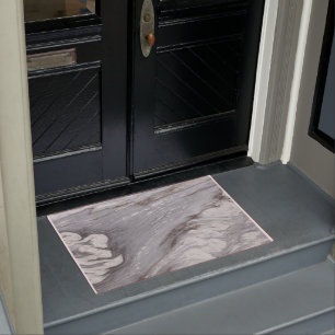 Paillasson moderne chic simple minimaliste marbre blanc gris