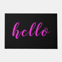 Moderne Élégant Chic Fun Pink Hello Black