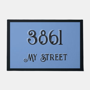 Paillasson Mon adresse sur un bleu