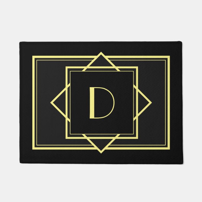 Paillasson Monogramme Art déco - Or (Devant)