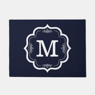 Paillasson Monogramme bleu   de marine