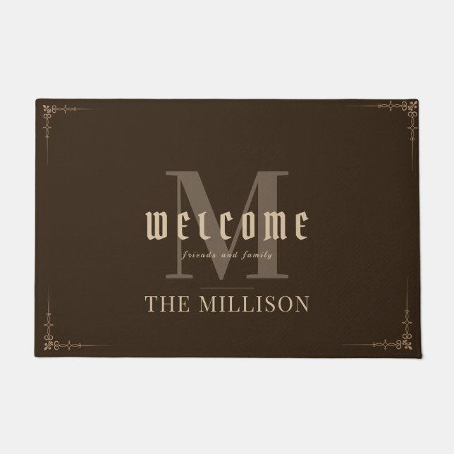 Paillasson Monogramme Brown de bienvenue (Devant)