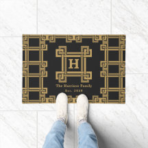Monogramme clé grecque or noir de luxe