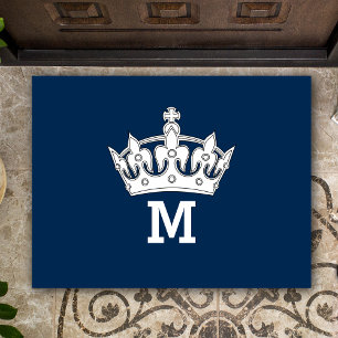 Paillasson Monogramme Couronne Blanche Personnalisé