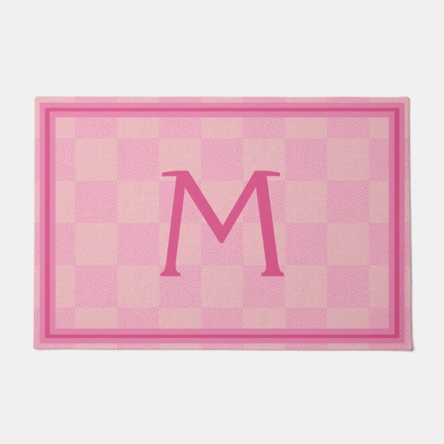 Paillasson Monogramme de Buffle Rose Doux Rose (Devant)