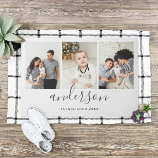 Paillasson Monogramme de famille moderne 3 Collage photo