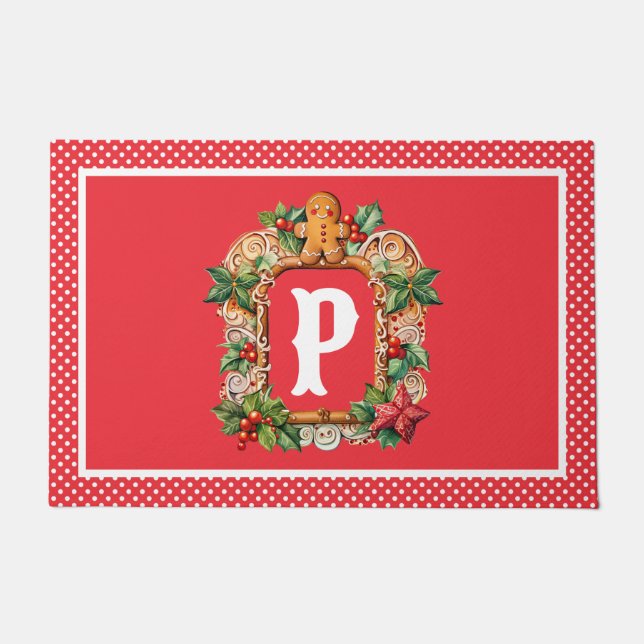 Paillasson Monogramme de pain d'épices doux (Devant)