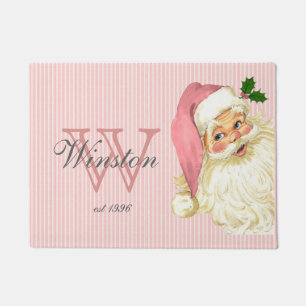 Paillasson Monogramme de Père Noël victorien vintage rose