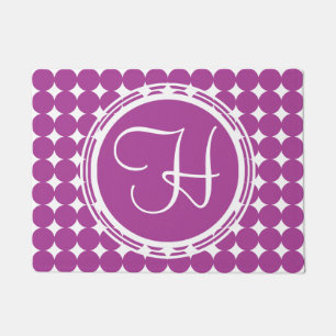 Paillasson Monogramme de point Polka violet