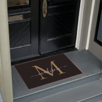 Monogramme d'or noir moderne Nom du script féminin