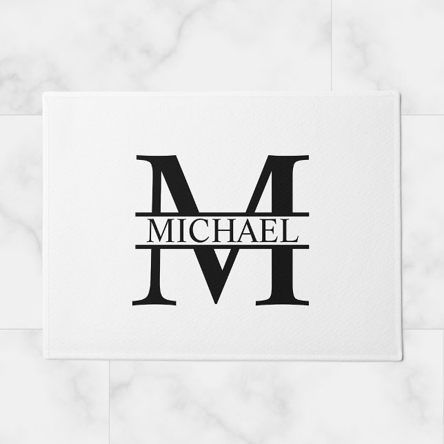 Paillasson Monogramme et nom personnalisés (Créateur téléchargé)