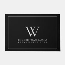 Monogramme familial Noir moderne Gris grand