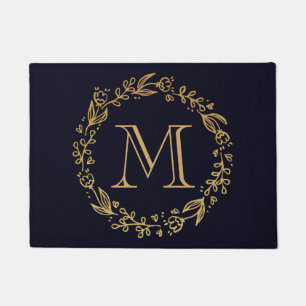 Paillasson Monogramme floral d'or