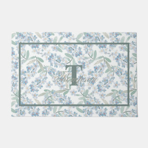 Paillasson Monogramme Floral Vert de la maison française