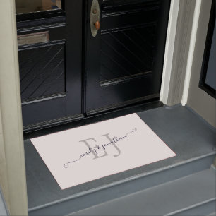 Paillasson Monogramme Initiales Couples Noms blancs