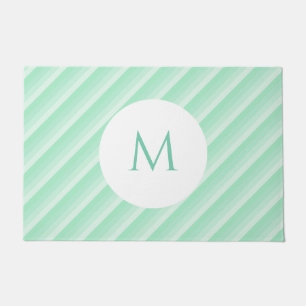 Paillasson Monogramme Modèle Mint Green Stripes tendance mode