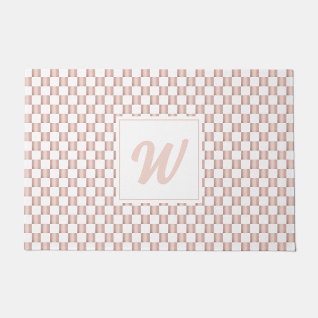 Paillasson Monogramme Motif rose Gold Pink (Devant)