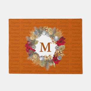 Paillasson MONOGRAMME Orange Brûlé Serre décorative de Noël