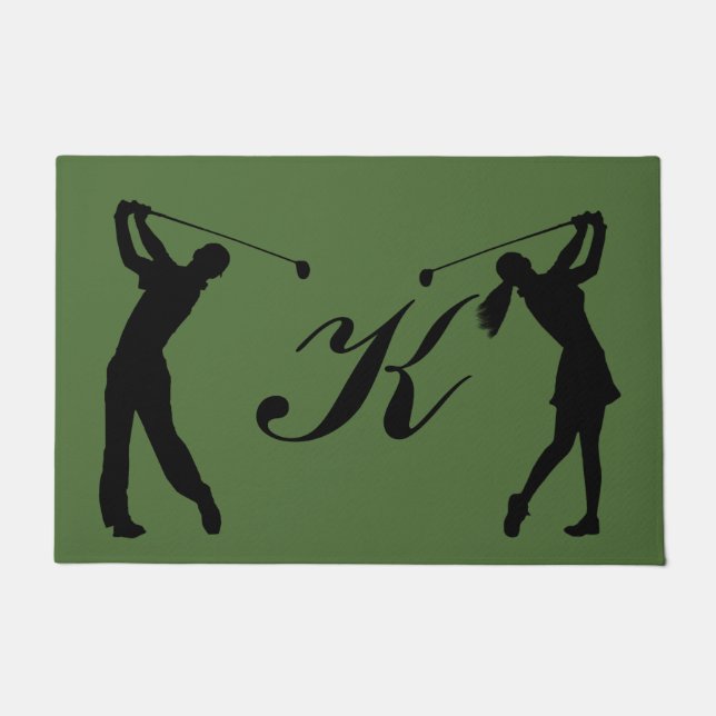 Paillasson Monogramme personnalisable de partouzeur de golf (Devant)