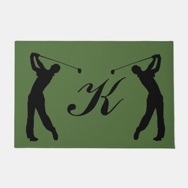 Paillasson Monogramme personnalisable de partouzeur de golf (Devant)