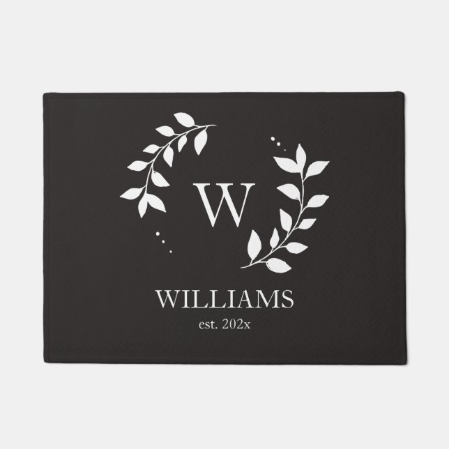 Paillasson Monogramme personnalisé Moderne Élégant Première M (Devant)