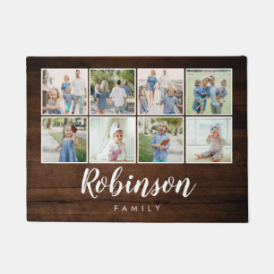 Paillasson Monogramme Rustic Wood 8 Collage de la famille de 