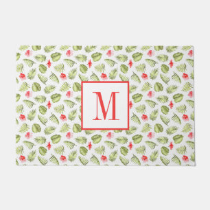 Paillasson Monogramme Tropical Palm Feuille Motif