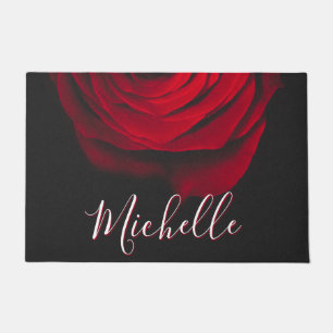 Paillasson Monographie personnalisée rouge rose vintage photo