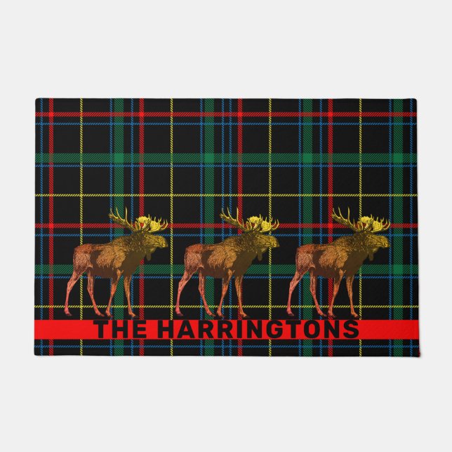 Paillasson Moose Plaid Rustique (Devant)