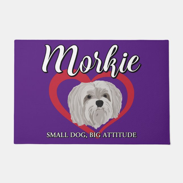 Paillasson Morkie - Petit chien, grande attitude - 3 (Devant)