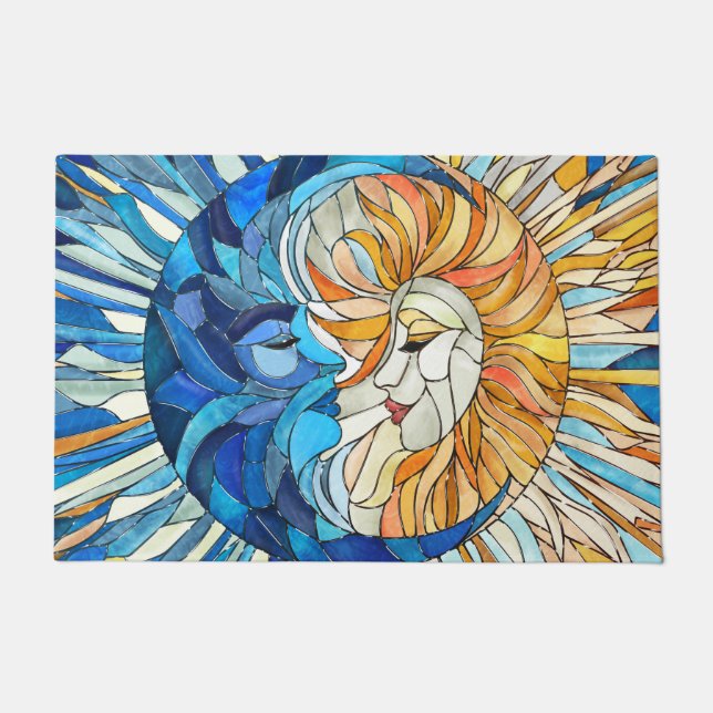Paillasson Mosaïque du soleil et de la lune (Devant)