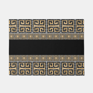 Paillasson Mosaïque en mosaïque grecque Noir et or