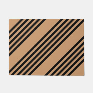 Paillasson Motif à cinq bandes noir et brun
